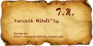 Turcsik Mihály névjegykártya